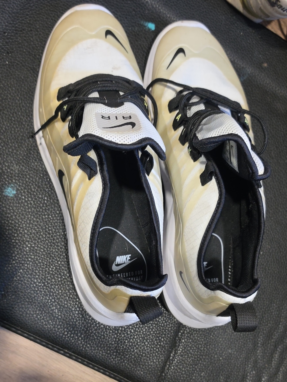 Nike Air Running Shoes in Pale Yellow, White and Black